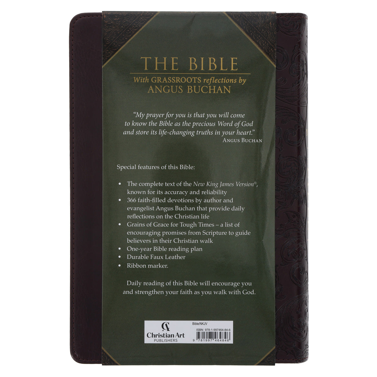 NKJV Brown Faux Leather Flexcover Bible with Grassroots Reflections