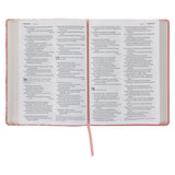 NLT Pink Floral Faux Leather Bible Large Print