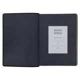 NLT Black Pattern Faux Leather Bible Large Print
