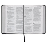 NLT Black Pattern Faux Leather Bible Large Print