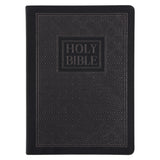 NLT Black Pattern Faux Leather Bible Large Print