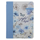 Be Joyful in Hope Faux Leather Journal with Elastic Closure and Pen Holder