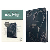 NLT Navy Vines Imitation Leather Filament Personal Size Bible Giant Print Red Letter