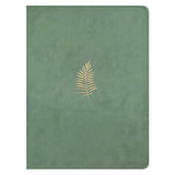 NLT Sage Green Palm Imitation Leather Filament Wide Margin Bible
