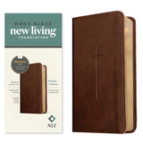 NLT Brown Cross Imitation Leather Filament Pocket Thinline Bible Red Letter