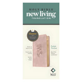 NLT Blush Pink Flowers Imitation Leather Filament Pocket Thinline Bible Red Letter