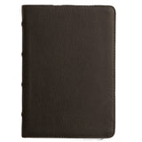 ESV Deep Brown Buffalo Leather Compact Bible Red Letter Large Print