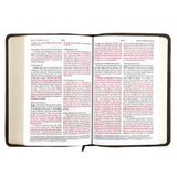 ESV Deep Brown Buffalo Leather Compact Bible Red Letter Large Print