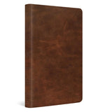 ESV Saddle Brown Full Grain Leather Thinline Bible Red Letter