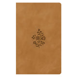 ESV Nubuck Caramel Wildflower Design Imitation Leather Value Thinline Bible Large Print