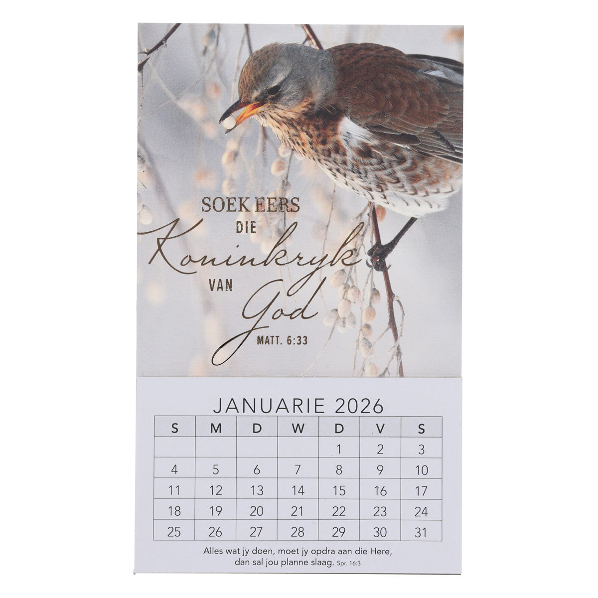 2026 Klein Magnetiese Kalender - Soek Eerd die Koningkryk van God