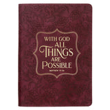With God All Things Are Possible Faux Leather Journal