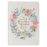 A Sweet Friendship Refreshes the Soul Faux Leather Journal with Zipped Closure