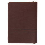 Faith Mountains Brown Faux Leather Journal with Zipped Closure