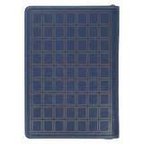 I Know the Plans Navy Grid Faux Leather Journal with Zipped Closure