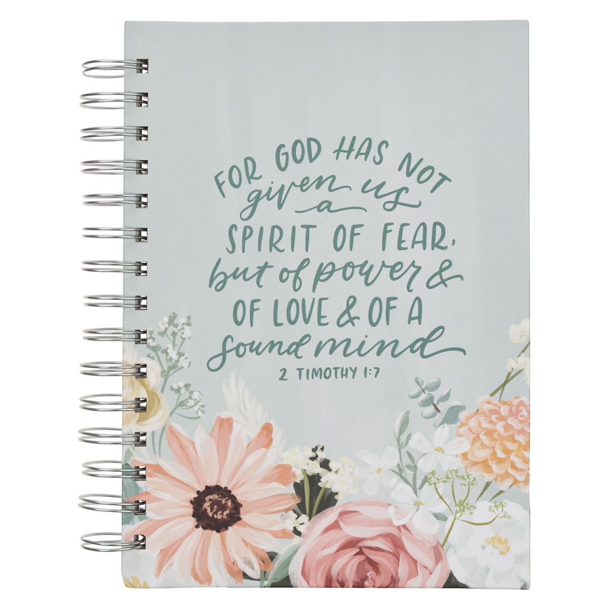 For God Has Not Given Us a Spirit of Fear Floral Hardcover Wirebound Journal