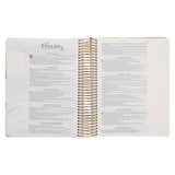 KJV Cream & Gold Leaves Spiral-Bound Faux Leather My Creative Bible Illustrators Edition