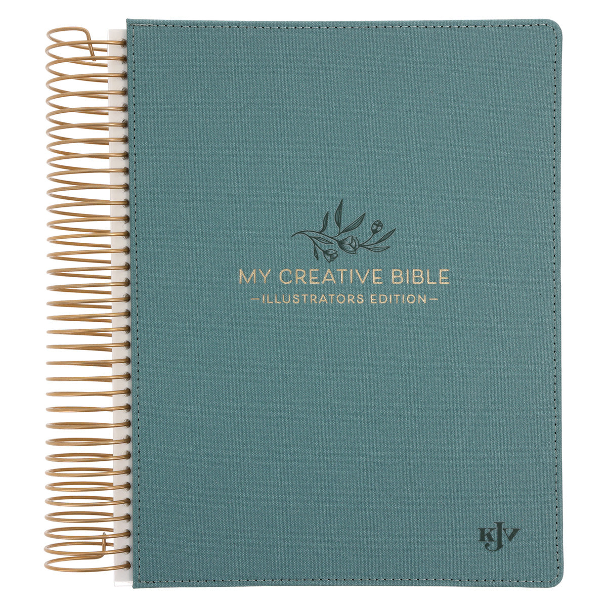 KJV Teal Spiral-Bound Hardcover Linen Cloth My Creative Bible