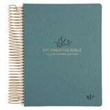 KJV Teal Spiral-Bound Hardcover Linen Cloth My Creative Bible Illustrators Edition