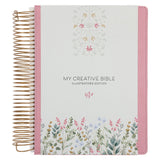 KJV Pink Spiral-Bound Hardcover Faux Leather My Creative Bible Illustrators Edition