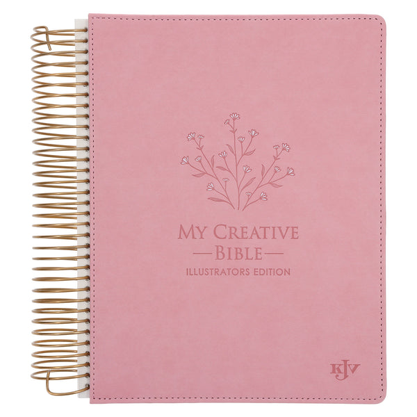 KJV Pink Spiral-Bound Hardcover Faux Leather My Creative Bible