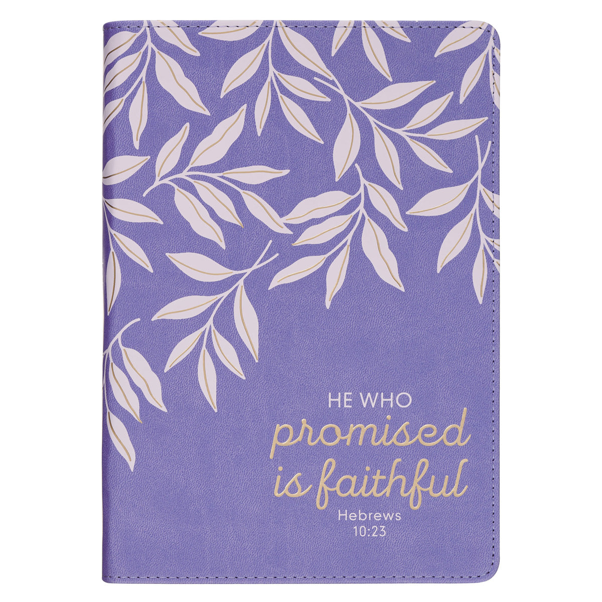 He Who Promised Is Faithful Purple Faux Leather Journal