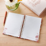 Hope Orange Floral Hardcover Wirebound Journal