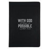 With God All Things Are Possible Faux Leather Journal