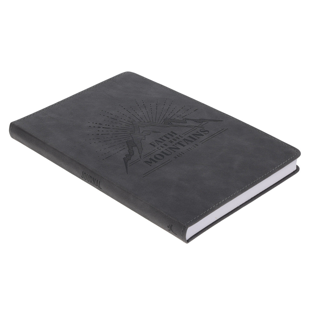 Faith Can Move Mountains Faux Leather Journal