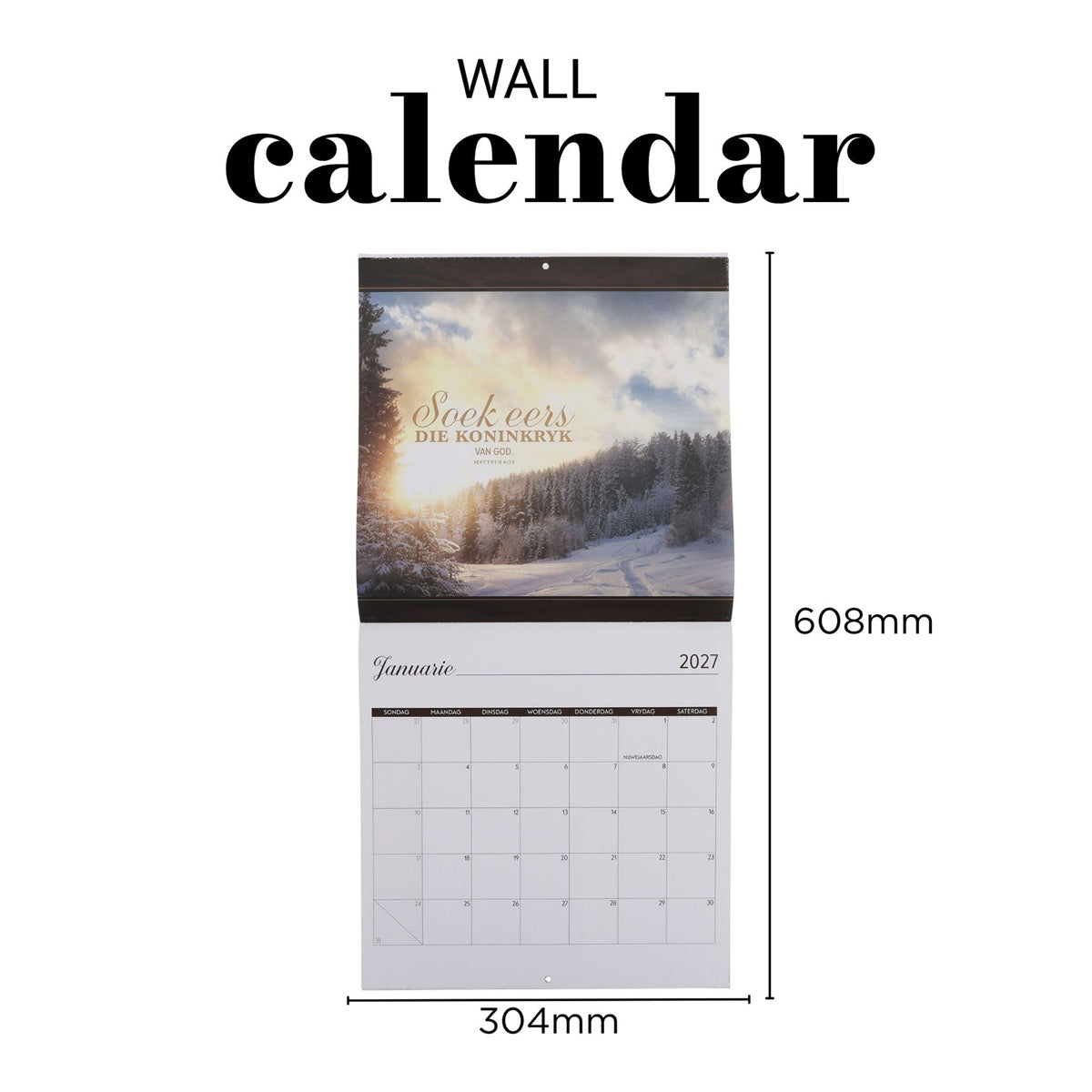 2027 Kalender - U Woord Is 'n Lamp vir My Voete en 'n Lig op My Pad