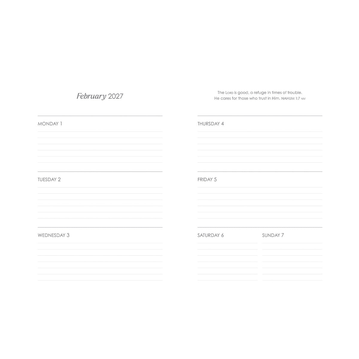 2027 Diary - Daily Planner - His Mercies Are New Every Morning - Wirebound