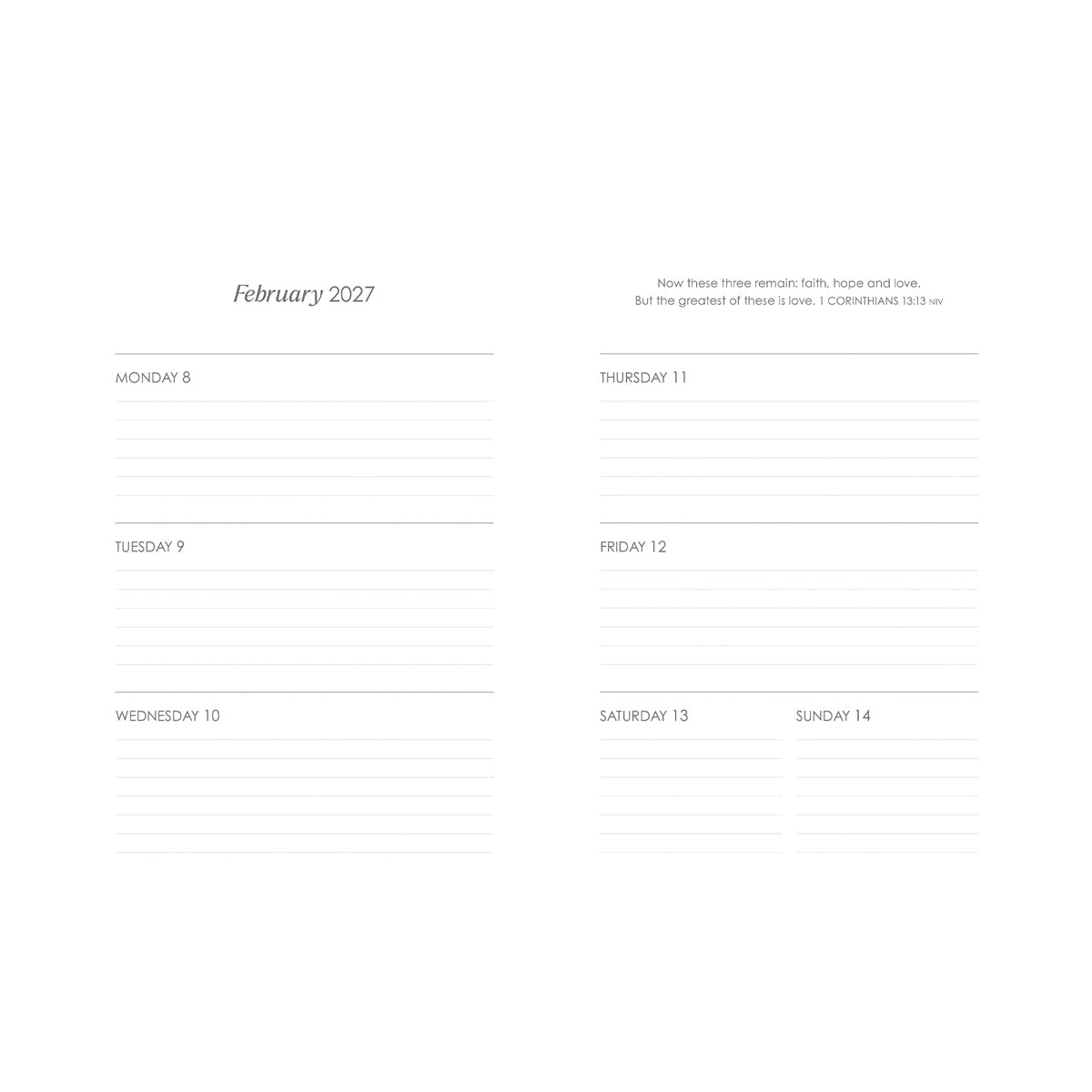 2027 Diary - Daily Planner - His Mercies Are New Every Morning - Wirebound