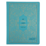 2027 A4 Executive Diary - Daily Planner - Be Still and Know - Faux Leather