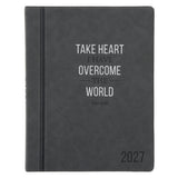 2027 A4 Executive Diary - Daily Planner - Take Heart - Faux Leather