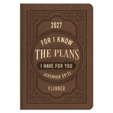 2027 Executive Diary - Daily Planner - For I Know the Plans - Faux Leather with Zip
