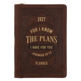 2027 Executive Diary - Daily Planner - For I Know the Plans - Faux Leather with Zip