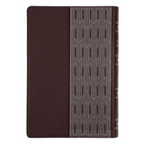 KJV Brown Pattern Genuine Leather Full-Size Bible Giant Print
