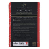 KJV Coral Floral Genuine Leather Compact Large Print Bible