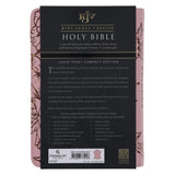 KJV Light Pink Floral Genuine Leather Compact Large Print Bible