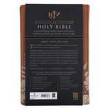 KJV Brown Floral Genuine Leather Thinline Bible Large Print