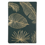 KJV Green Leaves Genuine Leather Thinline Bible Large Print