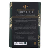 KJV Green Leaves Genuine Leather Thinline Bible Large Print
