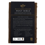 KJV Tan Vintage Design Genuine Leather Thinline Bible Large Print