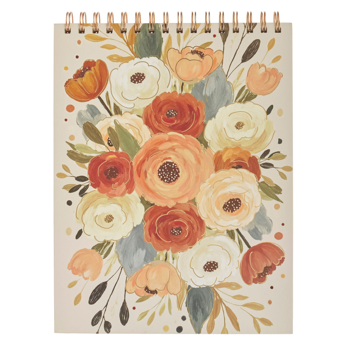 Be Joyful in Hope, Patient in Affliction, Faithful in Prayer A4 Floral Wirebound Notepad