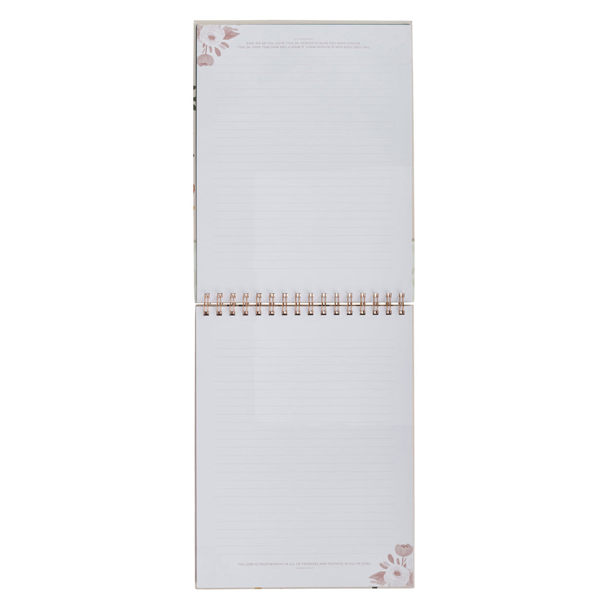 Be Joyful in Hope, Patient in Affliction, Faithful in Prayer A4 Floral Wirebound Notepad