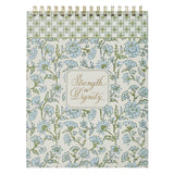 Strength and Dignity A4 Floral Wirebound Notepad