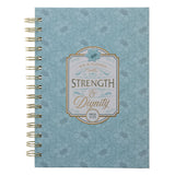 Strength and Dignity Teal Hardcover Wirebound Journal