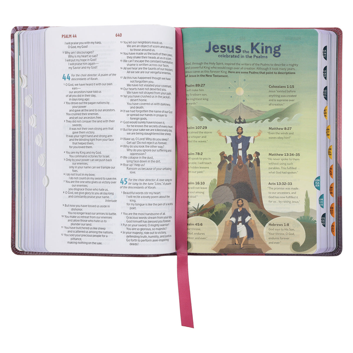 NLT Pink Faux Leather The Discovery Bible with Indexing Tabs