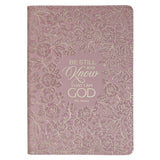 Be Still and Know Pink Faux Leather Journal
