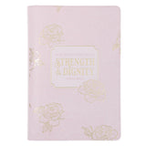Strength and Dignity Blush Faux Leather Journal with Zipped Closure